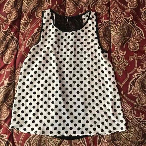 S Black white polka dot tank - Picture 1 of 3